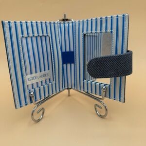 Vintage Estée Lauder Folding Compact Travel Pocket Makeup Mirror w/Photo Frame